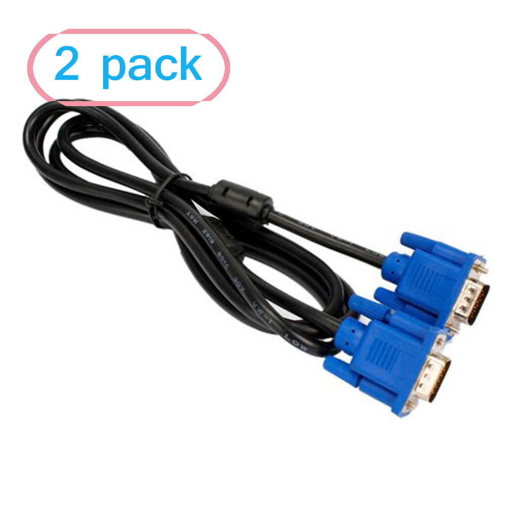 VGA Monitor Cable about 5 Feet VGA Extension Cable (2 Pack)