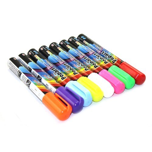 DTOL DTOL-SHUS1285 Wet Liquid Chalk Neon Marker Pen 8 Color Pack Dry Erase (8 Color) 