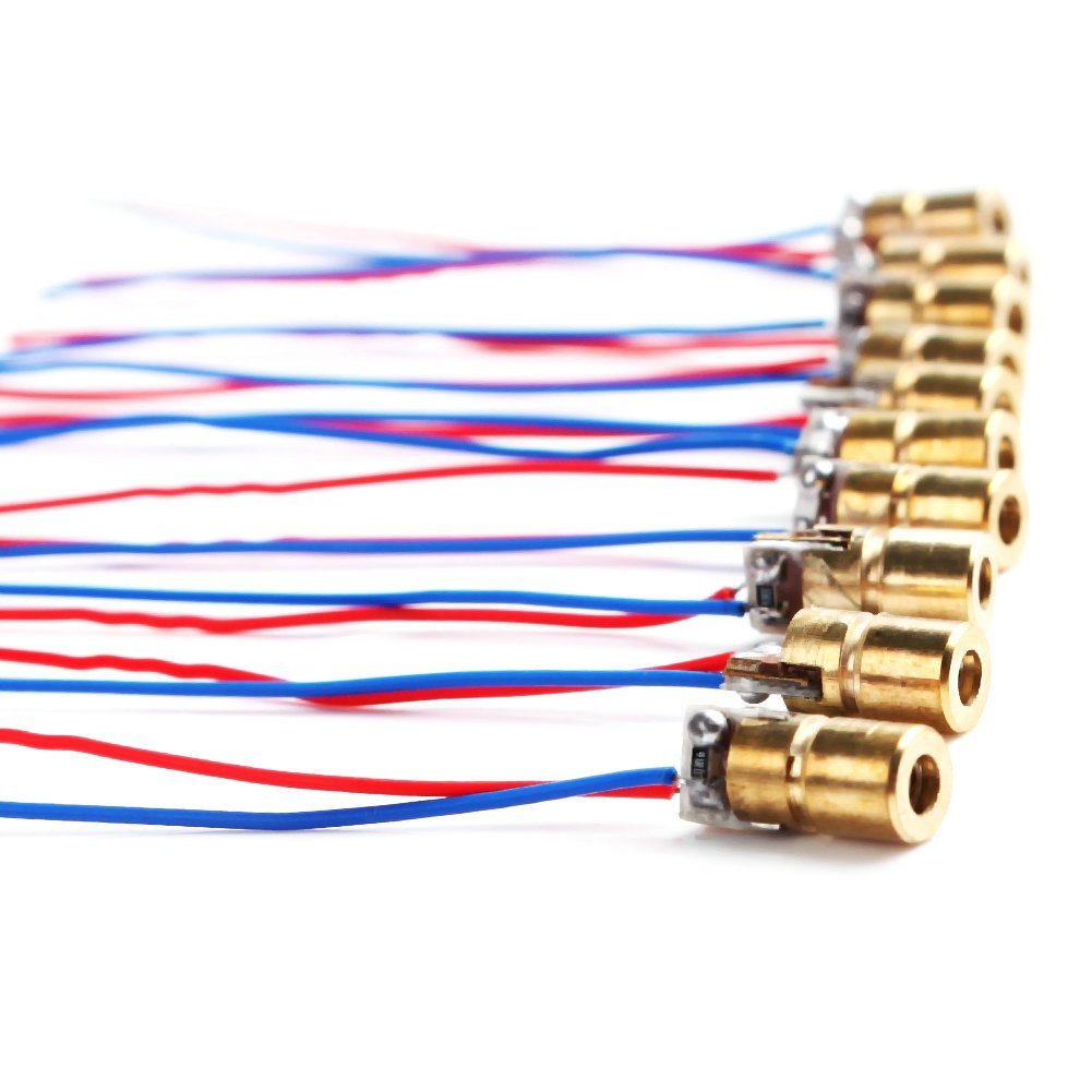DTOL 10 X WYHP Mini Laser Dot Diode Module Head WL Red 650nm 6mm 5V 5mW Pack of 10