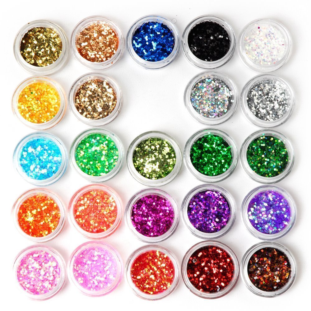 DTOL 24Box Nail Art Decoration Glitter Paillette Dust Powder