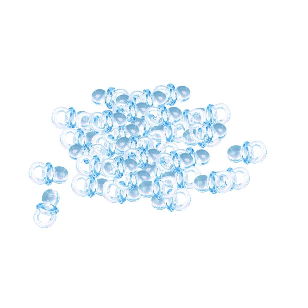 DTOL Baby Shower Party Favors Decorations Mini Pacifiers (Pack of 50Pcs) (Blue)