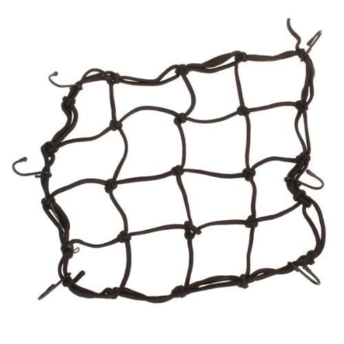  DTOL Black Bungee Motorcycle Helmet Cargo Net 6 Hooks Luggage/Package Cargo Net Load Cover Cord Web