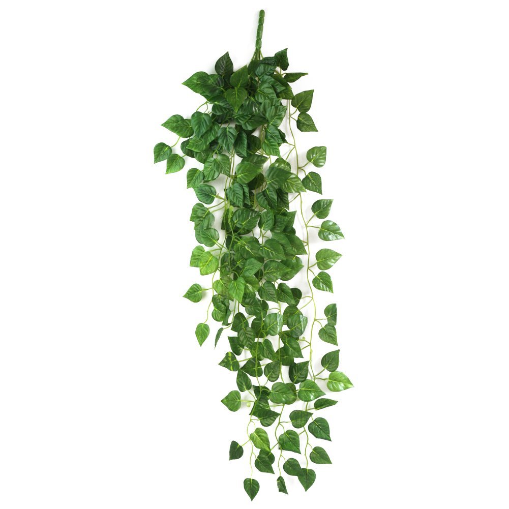 DTOL Atificial Fake Hanging Vine Plant Leaves Decoration, Fabric, Green, 90 x 40 x 10 cm 