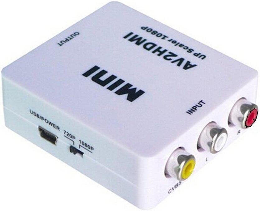 DTOL RCA to HDMI, AV to HDMI Converter, 1080P Mini RCA Composite CVBS Video Audio Adapter for PAL/NTSC TV/PC/ PS3/ STB/Xbox VHS/VCR/Blue-Ray DVD Players